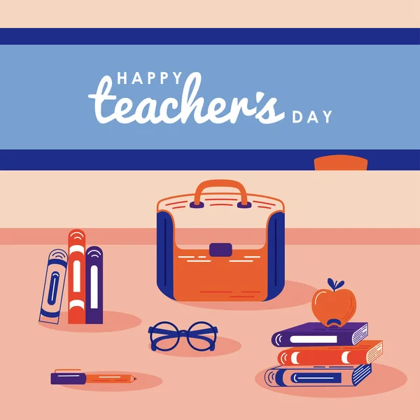 Feliz tarjeta del día de los profesores — Vector de stock