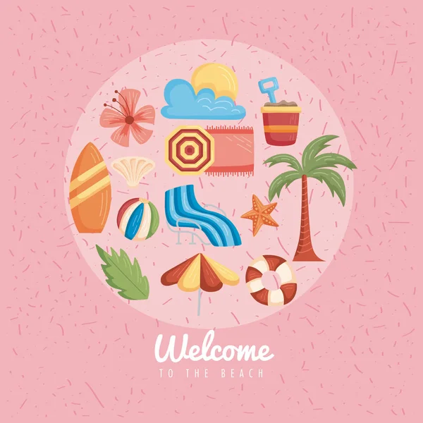 Bienvenue à la plage — Image vectorielle