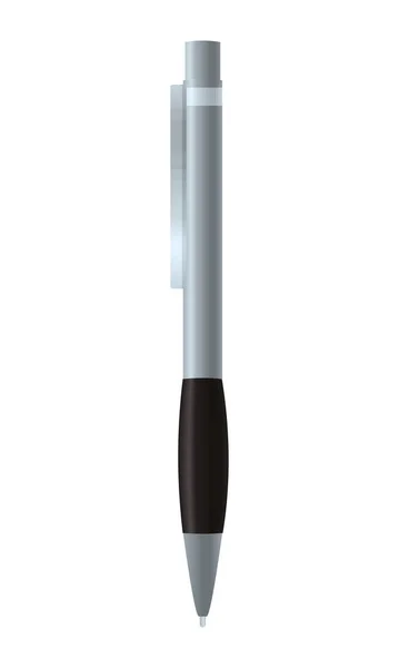 Elegante zilveren pen — Stockvector