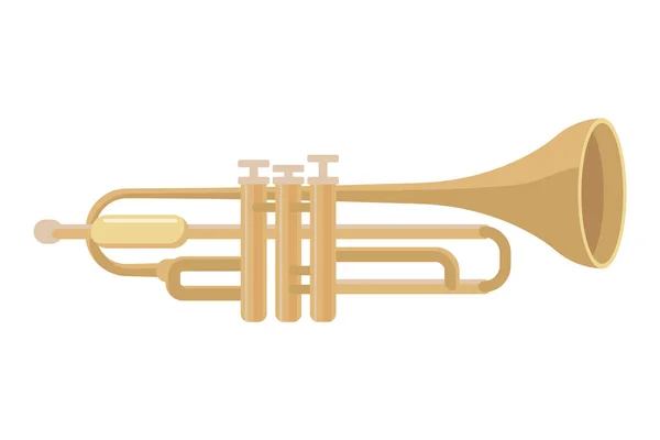Trompeta instrumento musical — Vector de stock