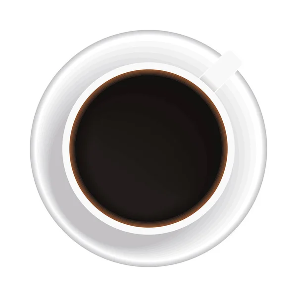 커피 컵에 들어 있는 항공 사진 — 스톡 벡터