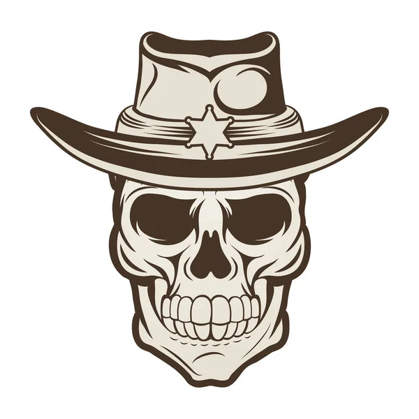 Sheriff skull head — Stock Vector