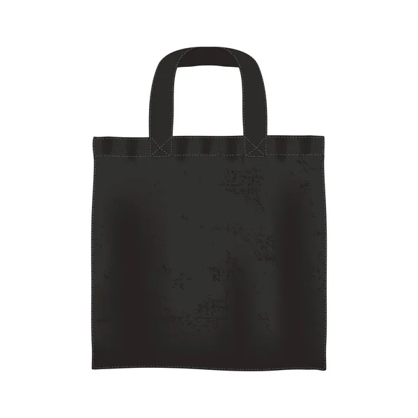 Bolsa de tela realista negro — Vector de stock