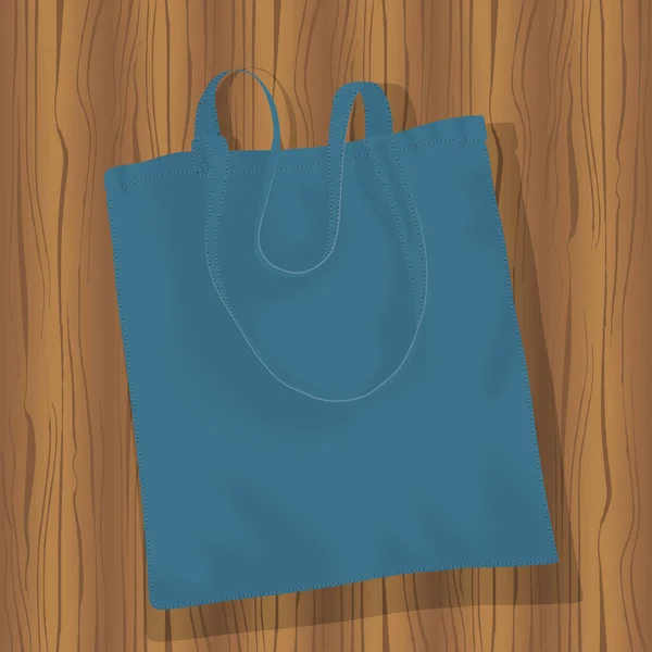 Bolsa de compras en mesa de madera — Vector de stock