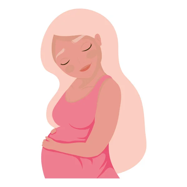 Blonde femme enceinte — Image vectorielle