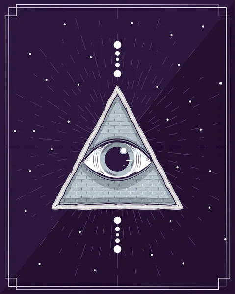 Esoteric eye in triangle — Stock Vector