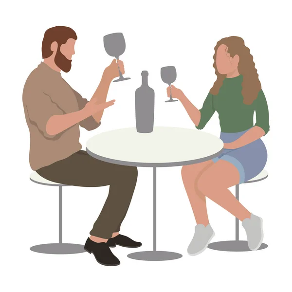 Couple drinking wine — Stock Vector