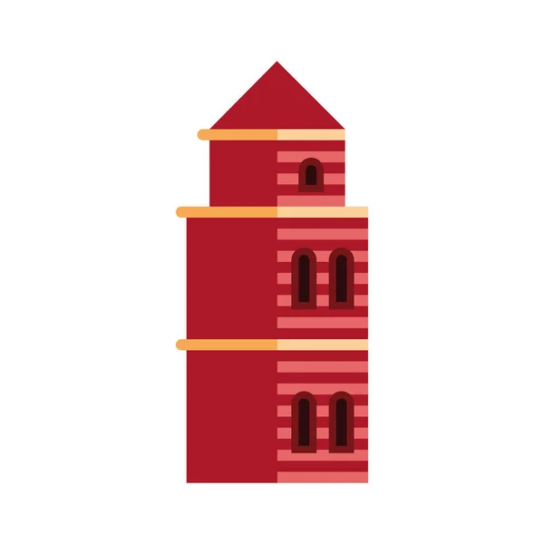Red russian building facade — Stock Vector