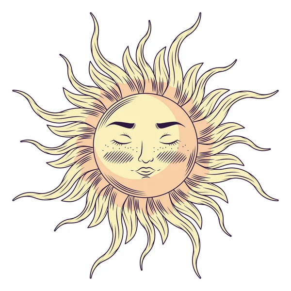 Simbolo mistico del sole — Vettoriale Stock
