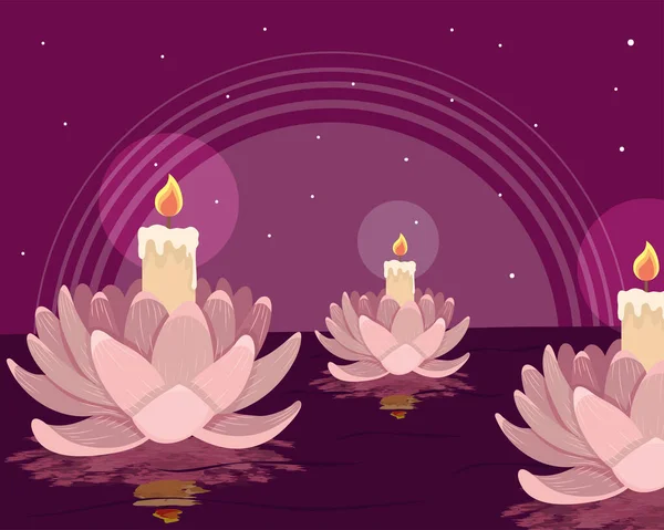 Celebración del día vesak — Vector de stock