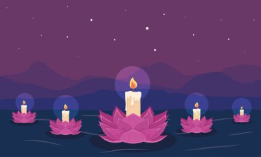 Vesak Günü manzarası