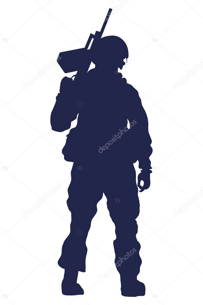 soldier with rifle silhouette