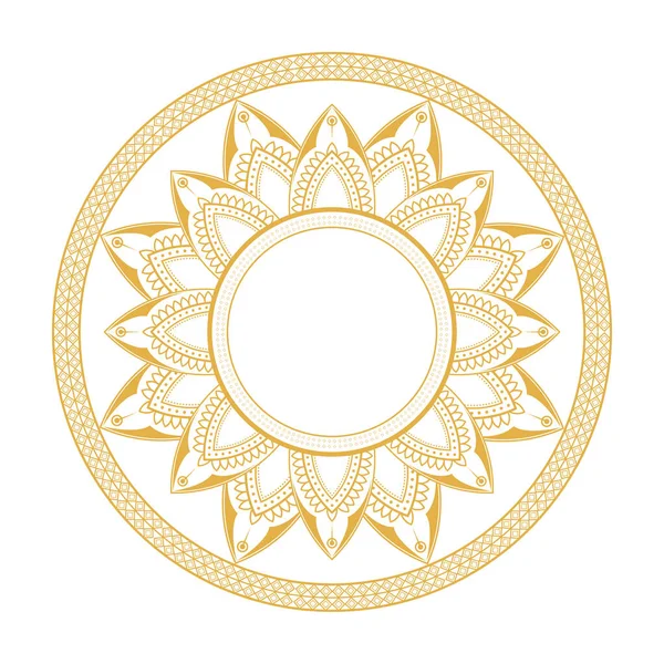 Emblema de mandala de oro — Vector de stock