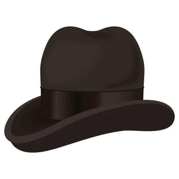 Elegante accesorio sombrero negro — Vector de stock