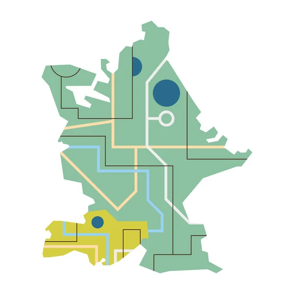 Mapa do país no radar —  Vetores de Stock