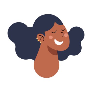 Mutlu kadın başı gülümsüyor