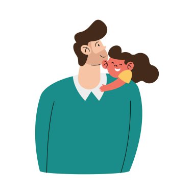 Küçük kızı olan mutlu bir baba