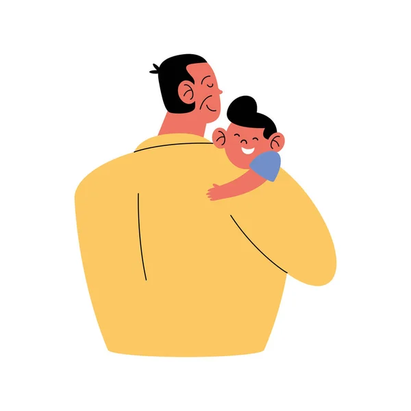 Felice padre sollevamento figlio — Vettoriale Stock