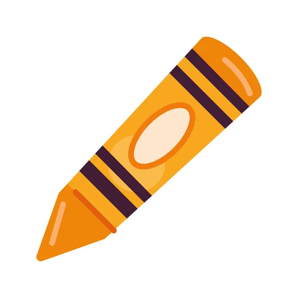 Crayón naranja material escolar — Archivo Imágenes Vectoriales