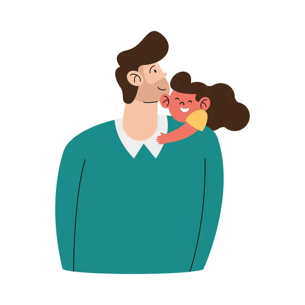 Glücklicher Vater mit kleiner Tochter — Stockvektor