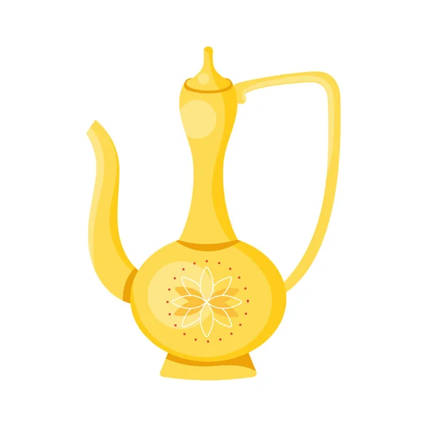 Золота чайна лампа — стоковий вектор