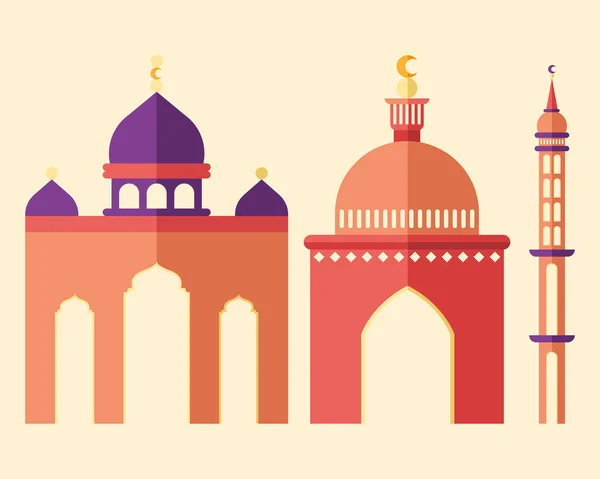 Three eid mubarak icons — Stock Vector