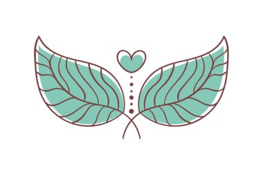 yeşil yapraklar ve kalp