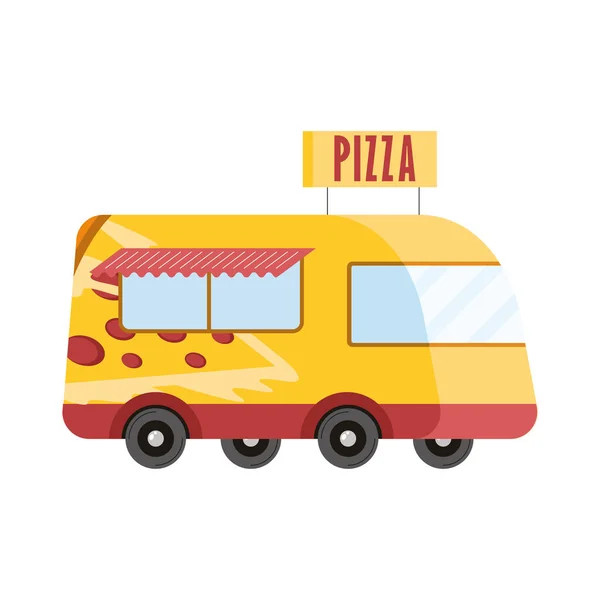 Camión de pizza italiano — Vector de stock