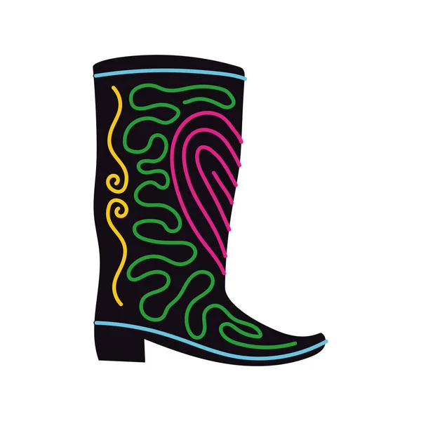 Mexican black boot — Stock Vector