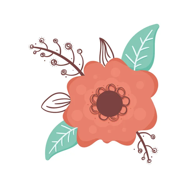 Rote süße Blume dekorativ — Stockvektor