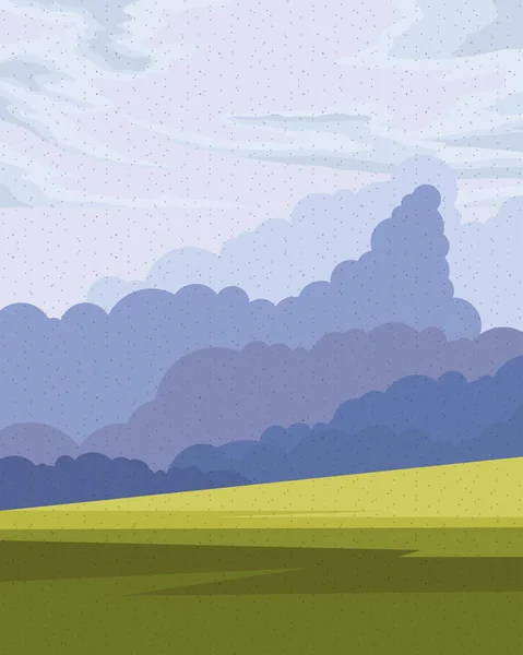 Äng och moln landskap — Stock vektor