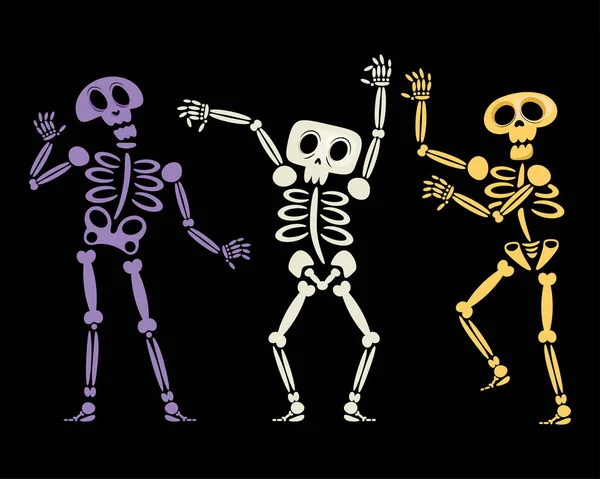 Αστείοι σκελετοί χορεύουν — Διανυσματικό Αρχείο