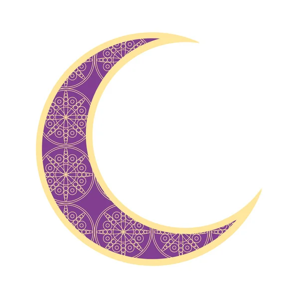 Muslim creescent φεγγάρι μωβ — Διανυσματικό Αρχείο