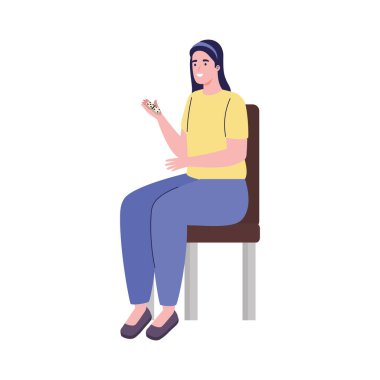 Kadın zarlarla oynuyor