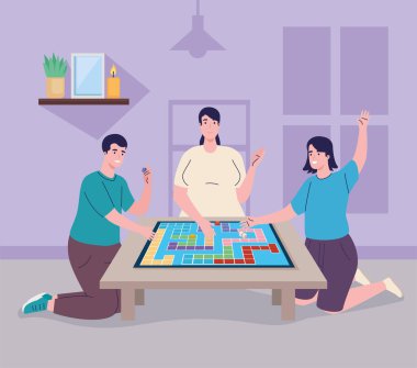 Parcheesi oynayan insanlar