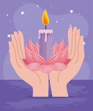 Eller nilüfer çiçeğini kaldırıyor