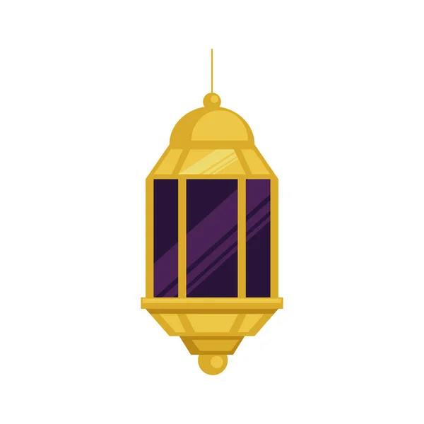 Lampe dorée et violette — Image vectorielle