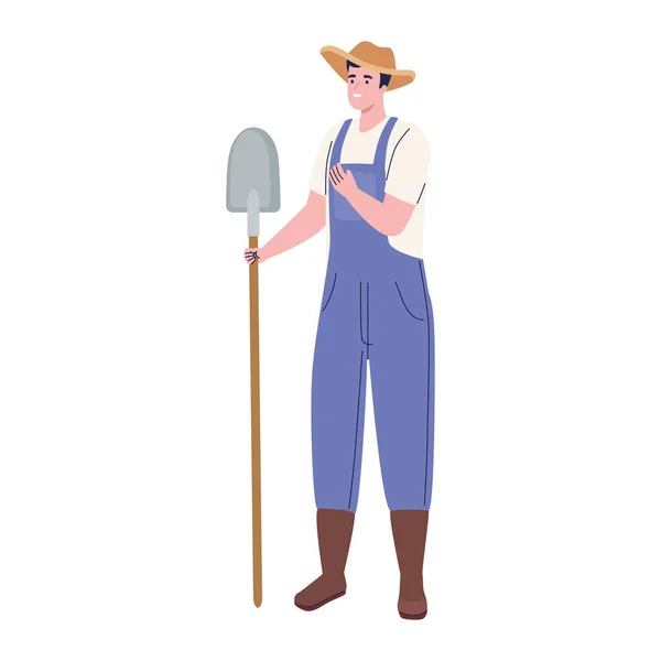 Фермер з лопатою — стоковий вектор