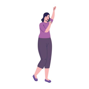 Şarkı söyleyen kadın müzisyen