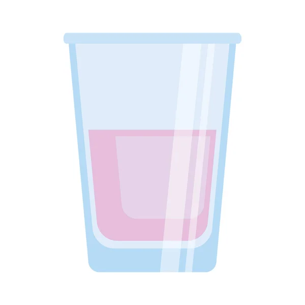 Iogurte rosa em vidro — Vetor de Stock