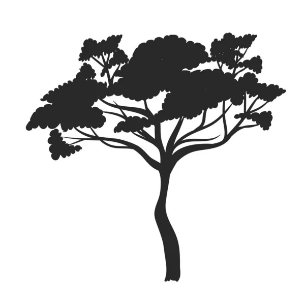 Silueta de planta de árbol — Vector de stock