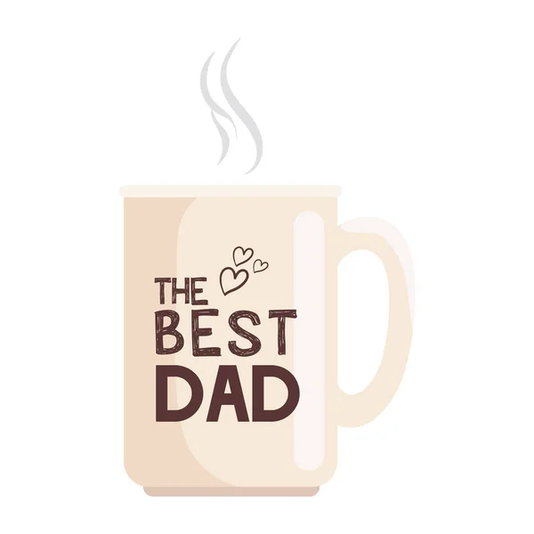 Best dad lettering in cup — Stock Vector