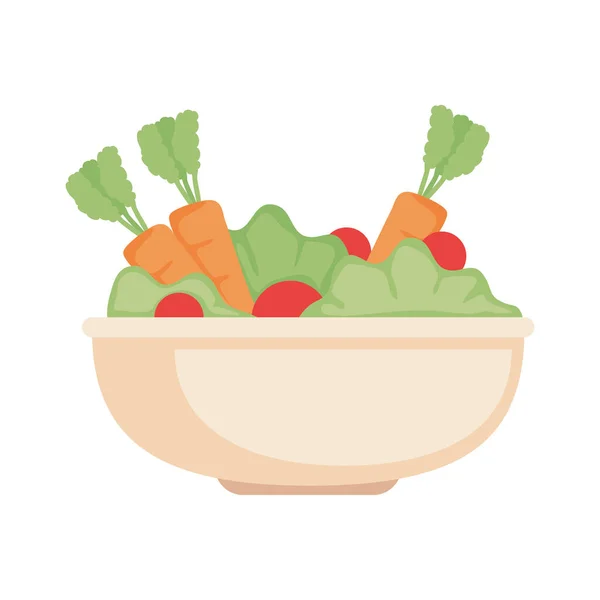 Schüssel mit Salat — Stockvektor