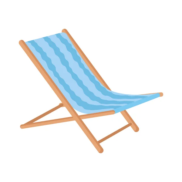 Silla de playa azul — Vector de stock