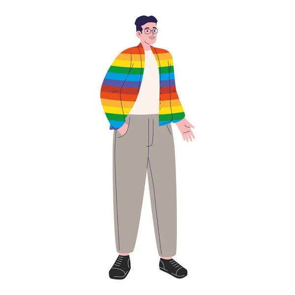 Gay man wearing jacket — стоковый вектор