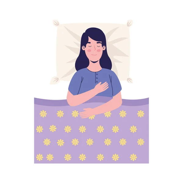 Skyddad kvinna sover — Stock vektor