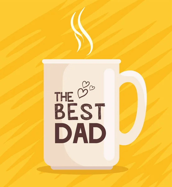 Best dad lettering in mug — стоковый вектор