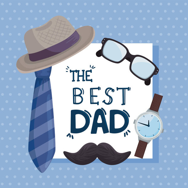The best dad postcard Royalty Free Stock Vectors