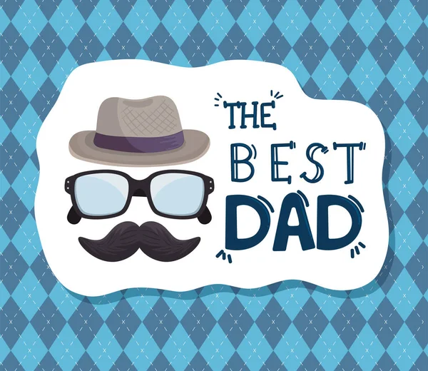 O melhor cartão de lettering pai —  Vetores de Stock