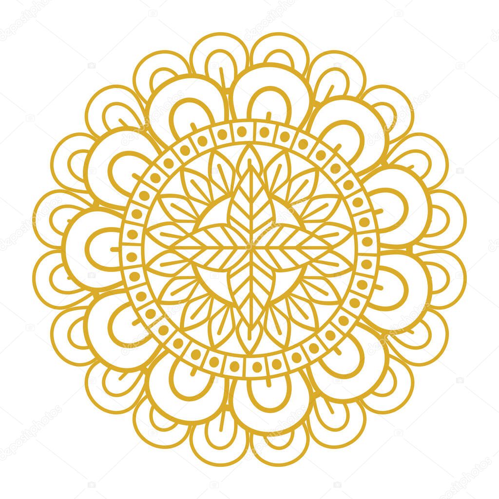 golden ethnic mandala